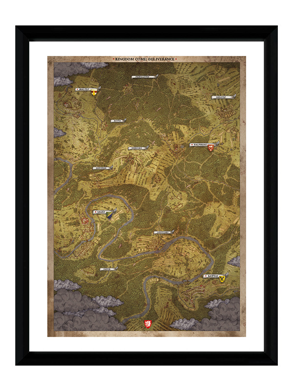 Zarámovaný plagát Xzone Originals - Kingdom Come: Deliverance - Mapa (ver. 2)