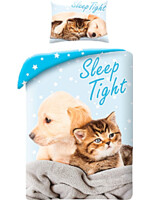 Obliečky Dogs & Cats - Sleep Tight + vak na chrbát