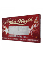 Zberateľská plaketka Fallout - Nuka World Ticket (postriebrená)
