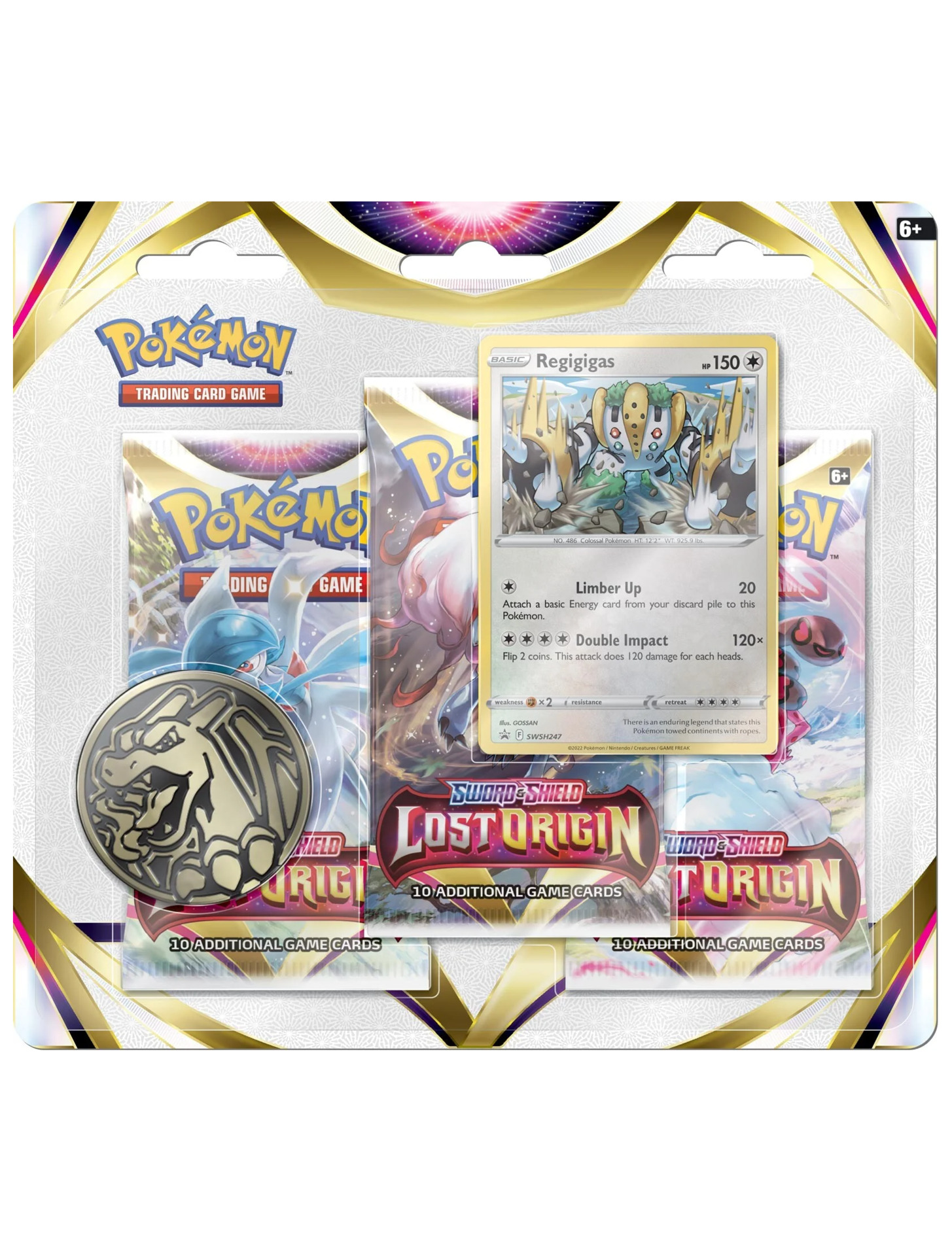 Kartová hra Pokémon TCG: Sword & Shield Lost Origin - 3-Pack Blister booster (Regigigas)