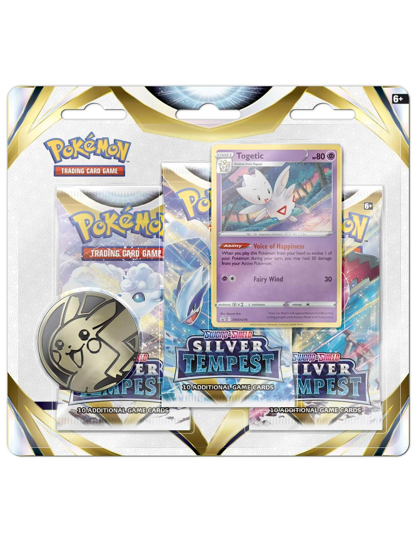 Kartová hra Pokémon TCG: Sword & Shield Silver Tempest - 3-Pack Blister booster (Togetic)