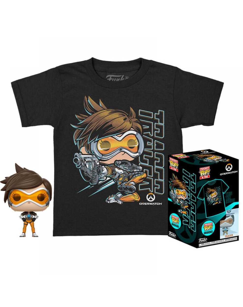 Tričko detské Overwatch - Tracer + figúrka Funko Pocket POP!