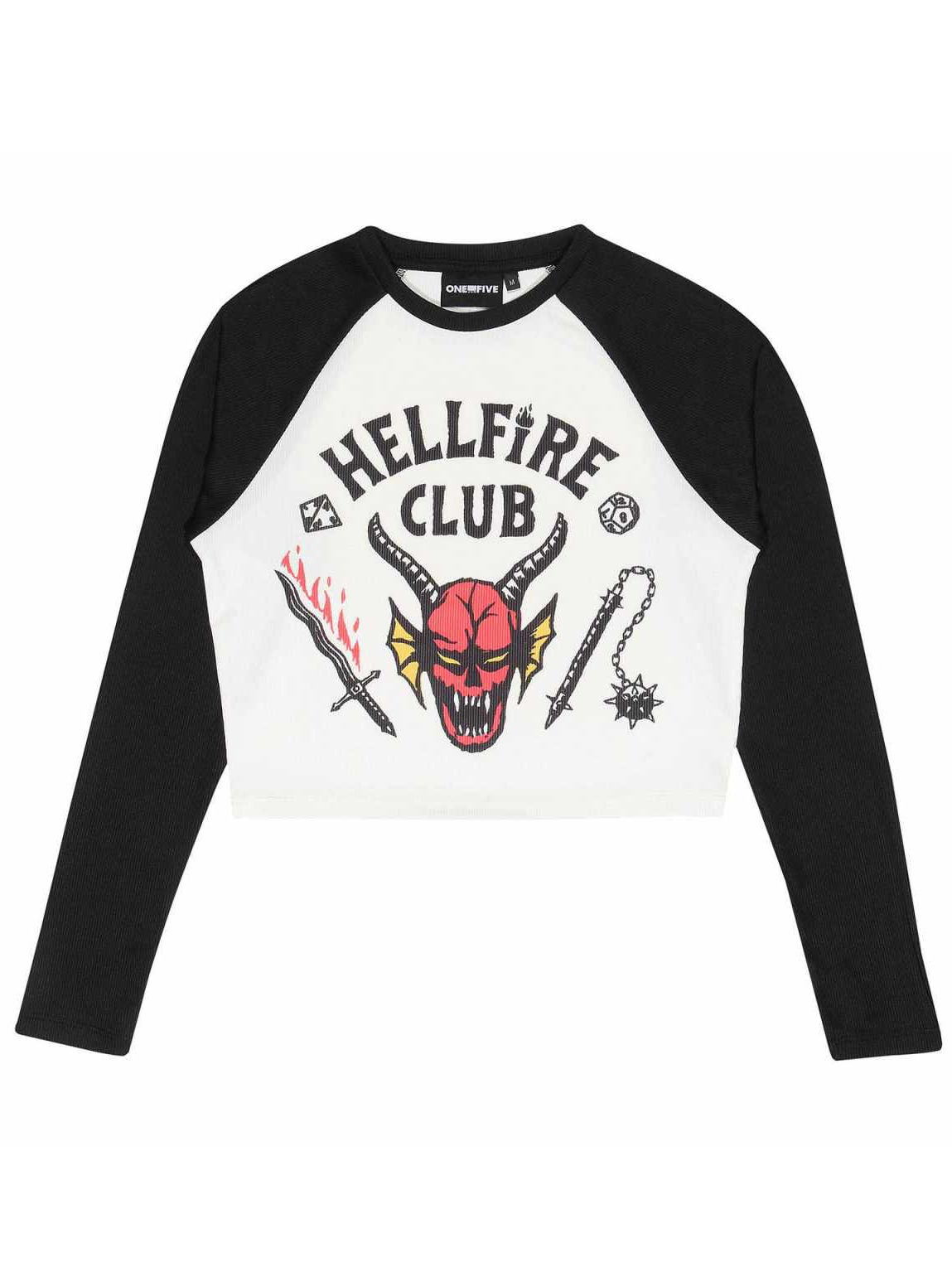 Tričko dámské Stranger Things - Hellfire Club Crop Top Raglan
