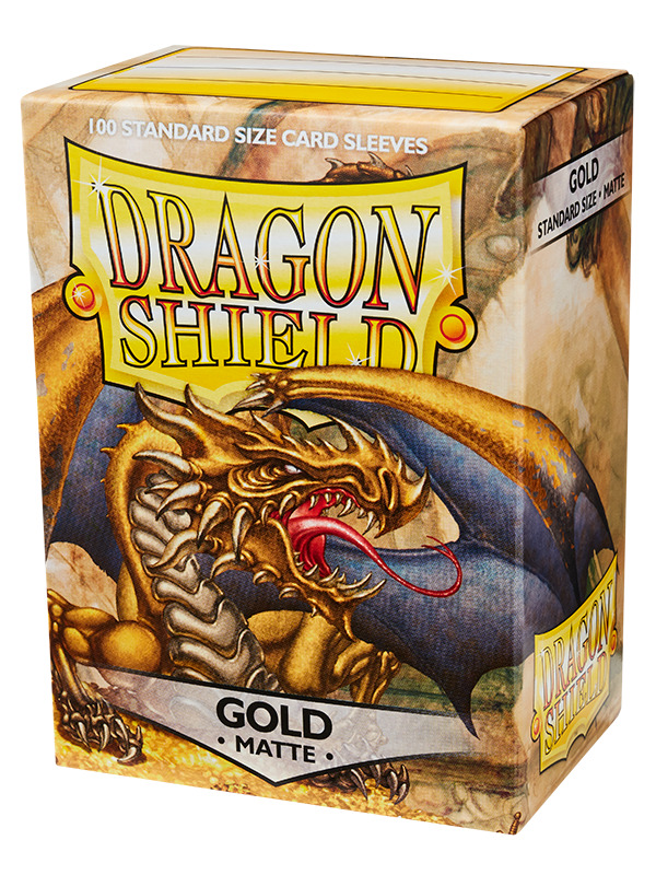 Ochranné obaly na karty Dragon Shield - Standard Sleeves Matte Gold (100 ks) 