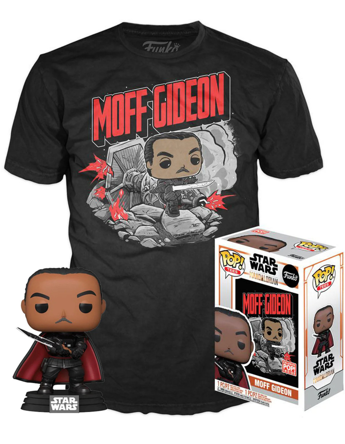 Tričko Star Wars: The Mandalorian - Moff Gideon + figúrka Funko (poškodený obal)