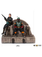 Figúrka Star Wars: The Mandalorian - Boba Fett and Fennec Shand on Throne Deluxe BDS Art Scale 1/10 (Iron Studios)