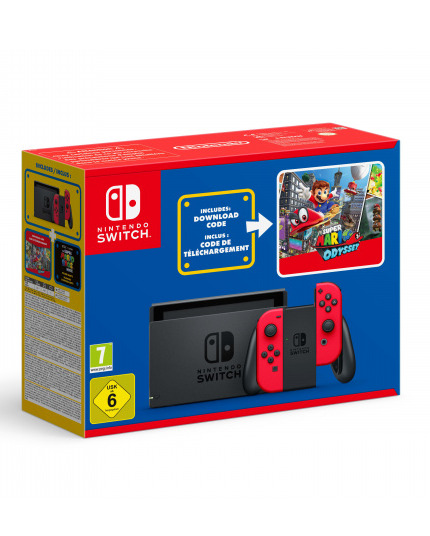 Konzola Nintendo Switch - Red + Super Mario Odyssey