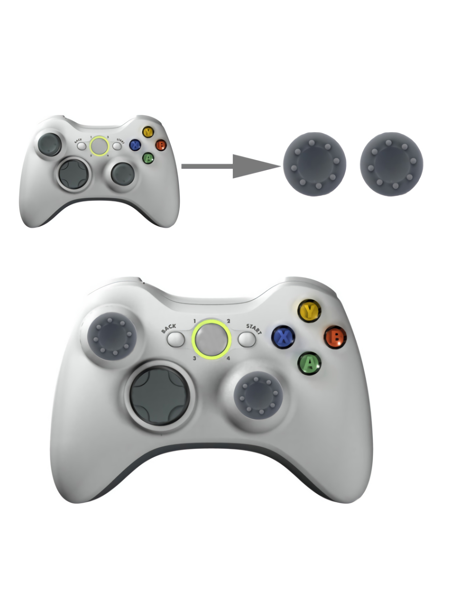 Návleky na páčky pre PS4/X360/XBOX1 (šedé)