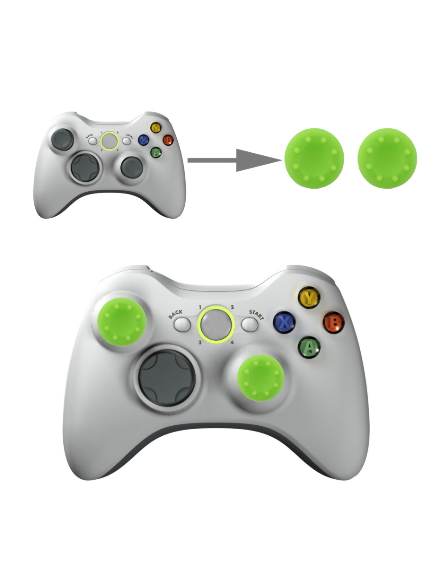 Návleky na páčky pre PS4/X360/XBOX1 (zelené)